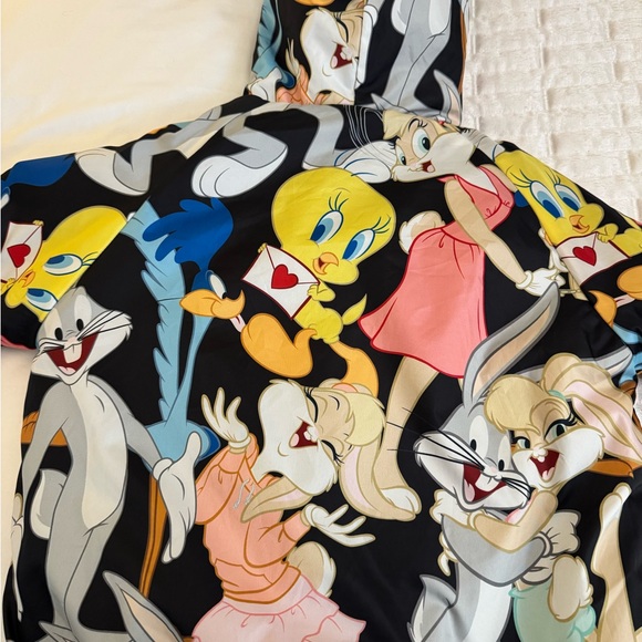 Looney Tunes Members Only Jacket Womens S Hoodie and reversible jacket black fur - Picture 3 of 10